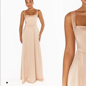 Nina Maxi Dress ~ Champagne Luxe Satin